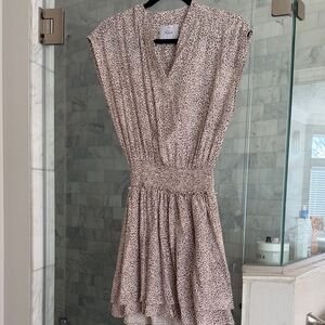 Faithfull the Brand Mini Dress in Cream and Brown